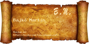 Bajkó Martin névjegykártya